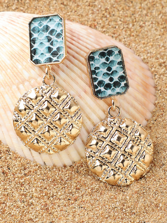 GOLD PLATED PARTY DESIGNER STONE DROP EARRING FOR WOMEN