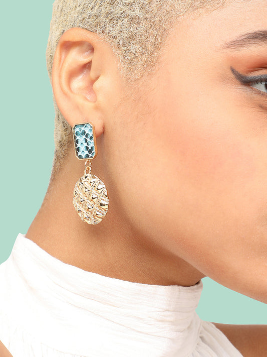 GOLD PLATED PARTY DESIGNER STONE DROP EARRING FOR WOMEN