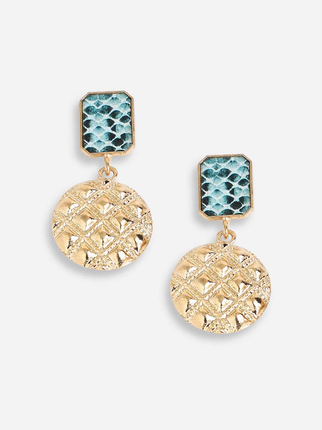 GOLD PLATED PARTY DESIGNER STONE DROP EARRING FOR WOMEN