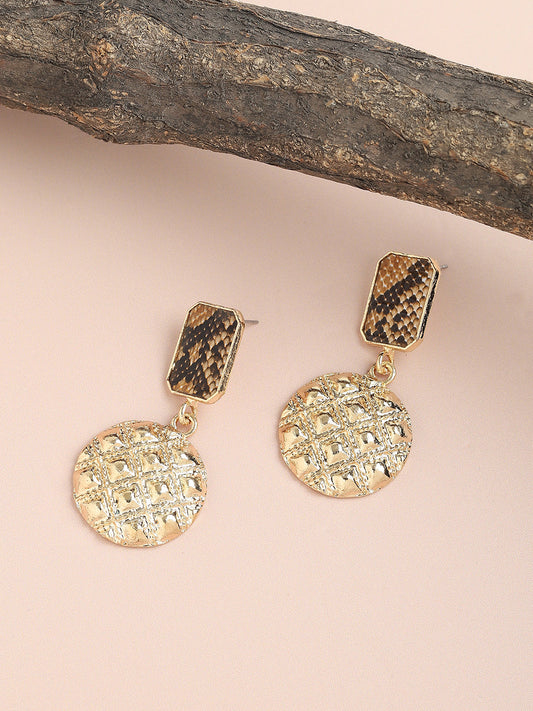 GOLD PLATED PARTY DESIGNER STONE DROP EARRING FOR WOMEN