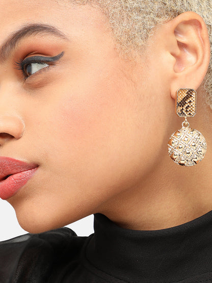 GOLD PLATED PARTY DESIGNER STONE DROP EARRING FOR WOMEN