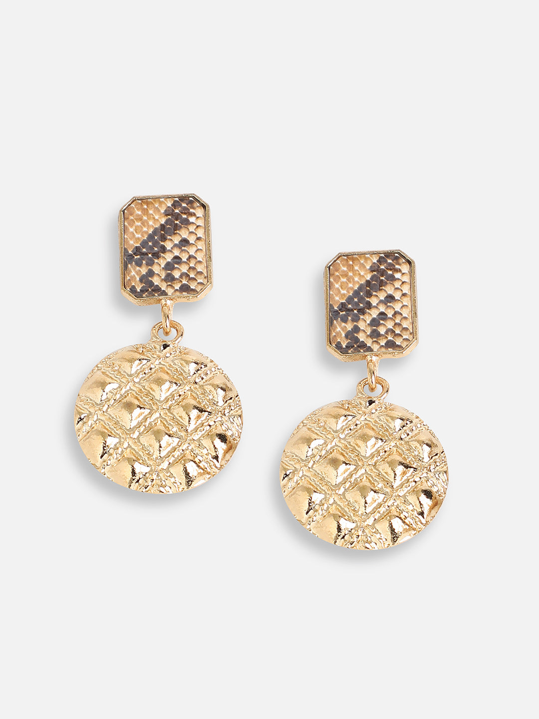 GOLD PLATED PARTY DESIGNER STONE DROP EARRING FOR WOMEN