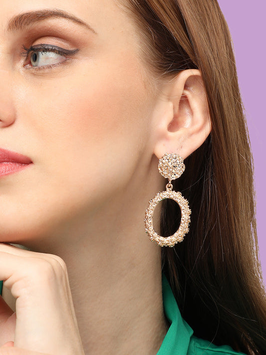 GOLD PLATED PARTY DESIGNER DROP EARRING FOR WOMEN