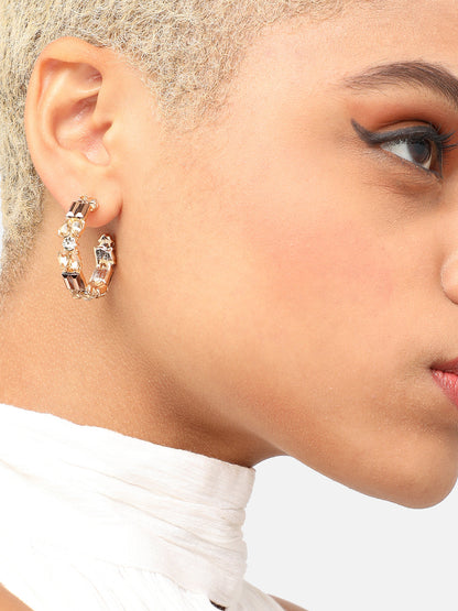 GOLD PLATED PARTY DESIGNER STONE DROP EARRING FOR WOMEN