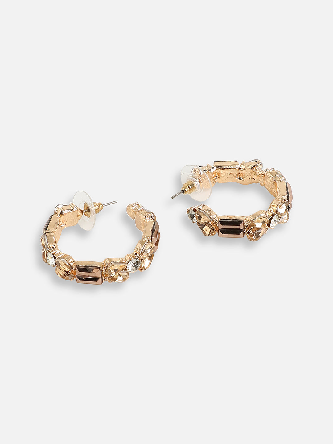 GOLD PLATED PARTY DESIGNER STONE DROP EARRING FOR WOMEN