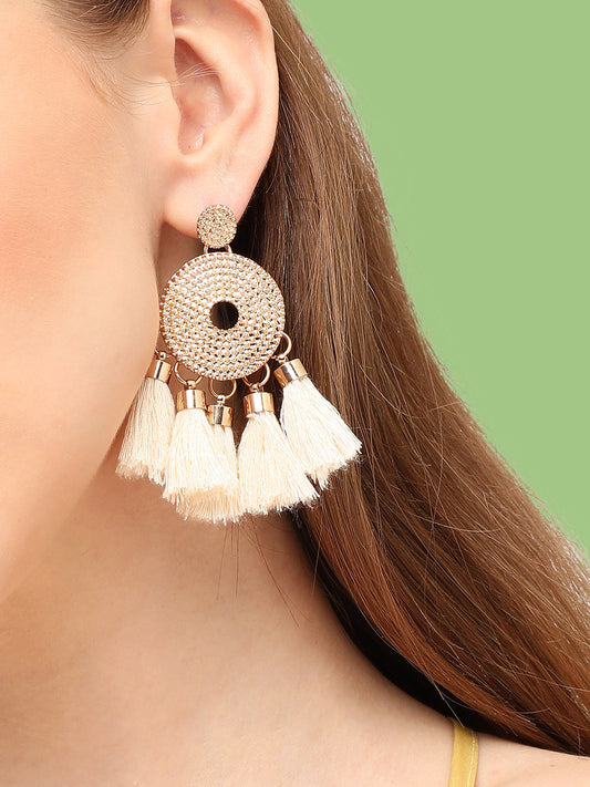GOLD PLATED PARTY DESIGNER DROP EARRING FOR WOMEN