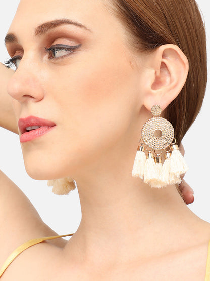 GOLD PLATED PARTY DESIGNER DROP EARRING FOR WOMEN