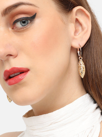 GOLD PLATED PARTY DESIGNER DROP EARRING FOR WOMEN