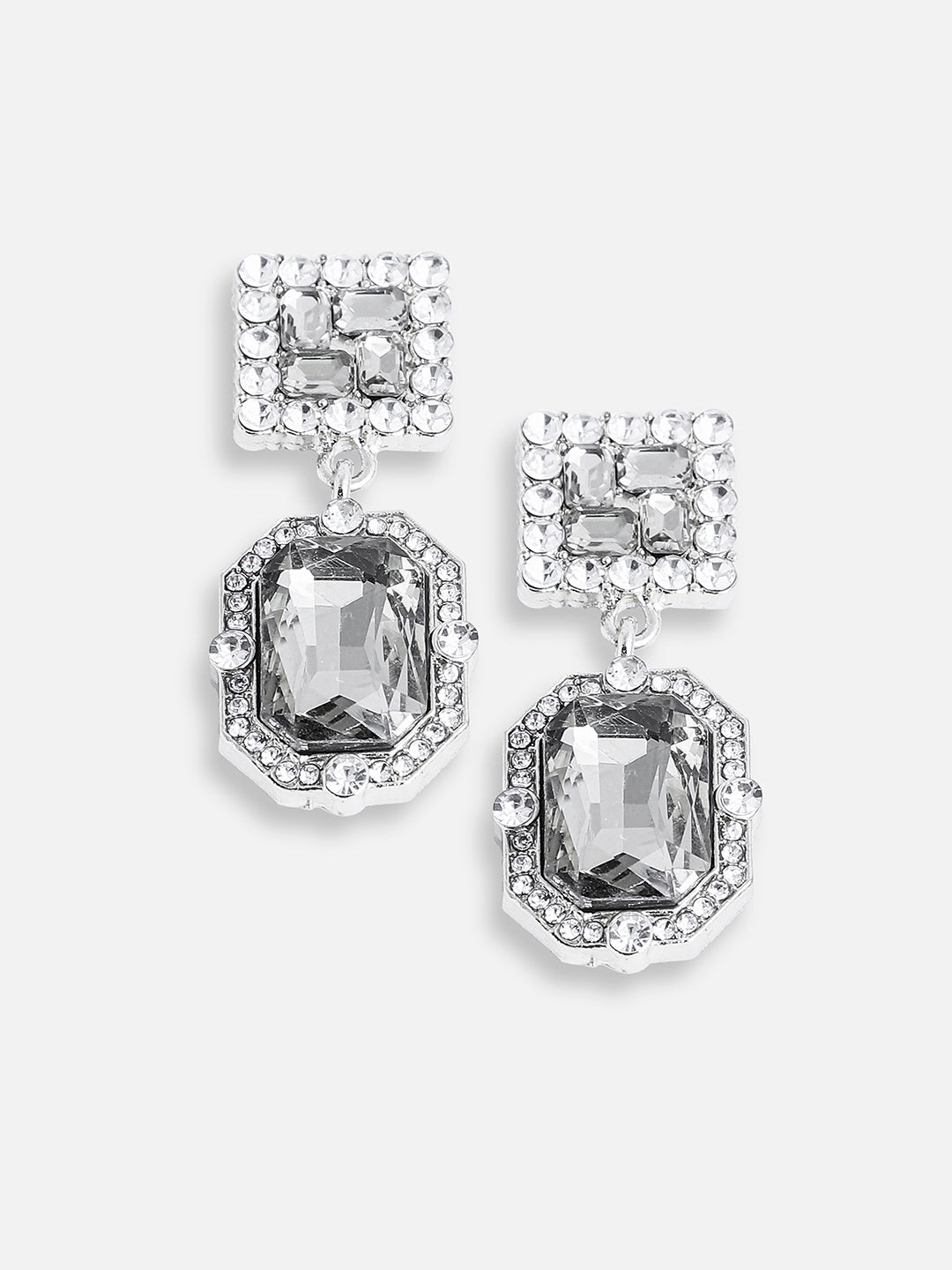 GOLD PLATED PARTY DESIGNER STONE DROP EARRING FOR WOMEN