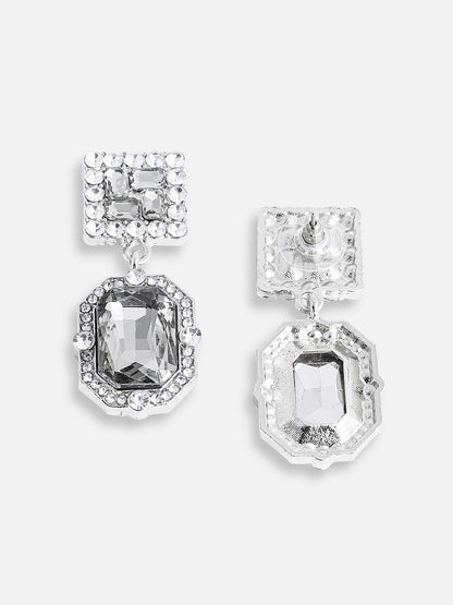 GOLD PLATED PARTY DESIGNER STONE DROP EARRING FOR WOMEN