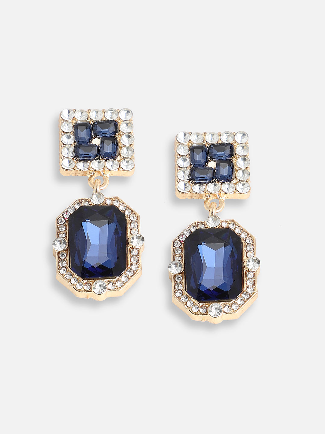 GOLD PLATED PARTY DESIGNER STONE DROP EARRING FOR WOMEN