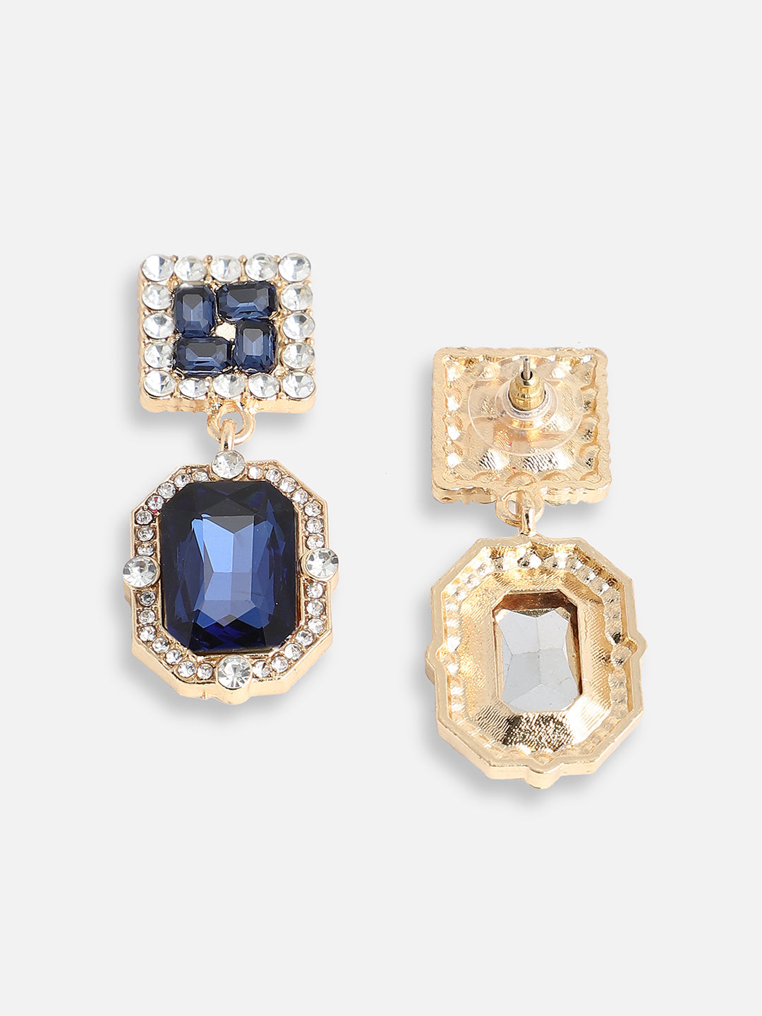 GOLD PLATED PARTY DESIGNER STONE DROP EARRING FOR WOMEN