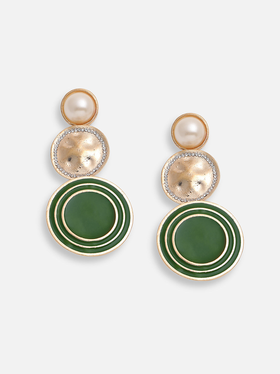 GOLD PLATED PARTY DESIGNER STONE DROP EARRING FOR WOMEN