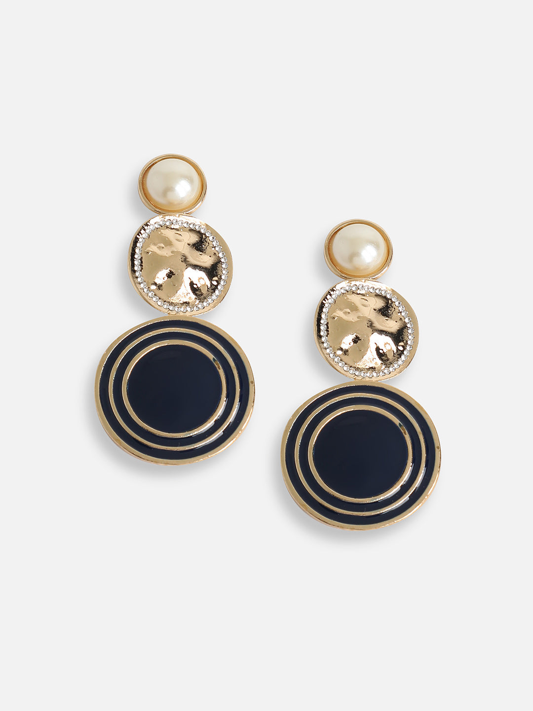 GOLD PLATED PARTY DESIGNER STONE DROP EARRING FOR WOMEN