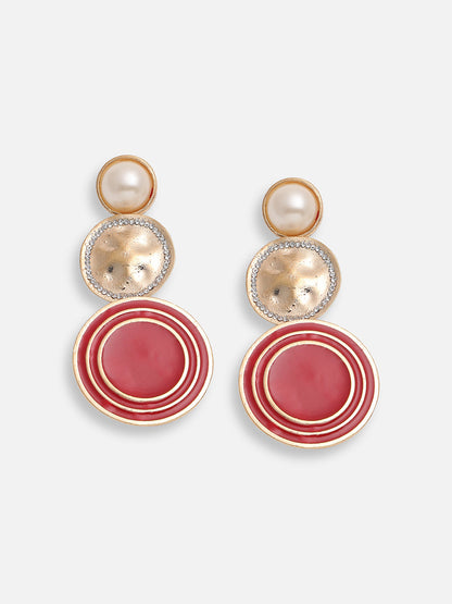 GOLD PLATED PARTY DESIGNER STONE DROP EARRING FOR WOMEN