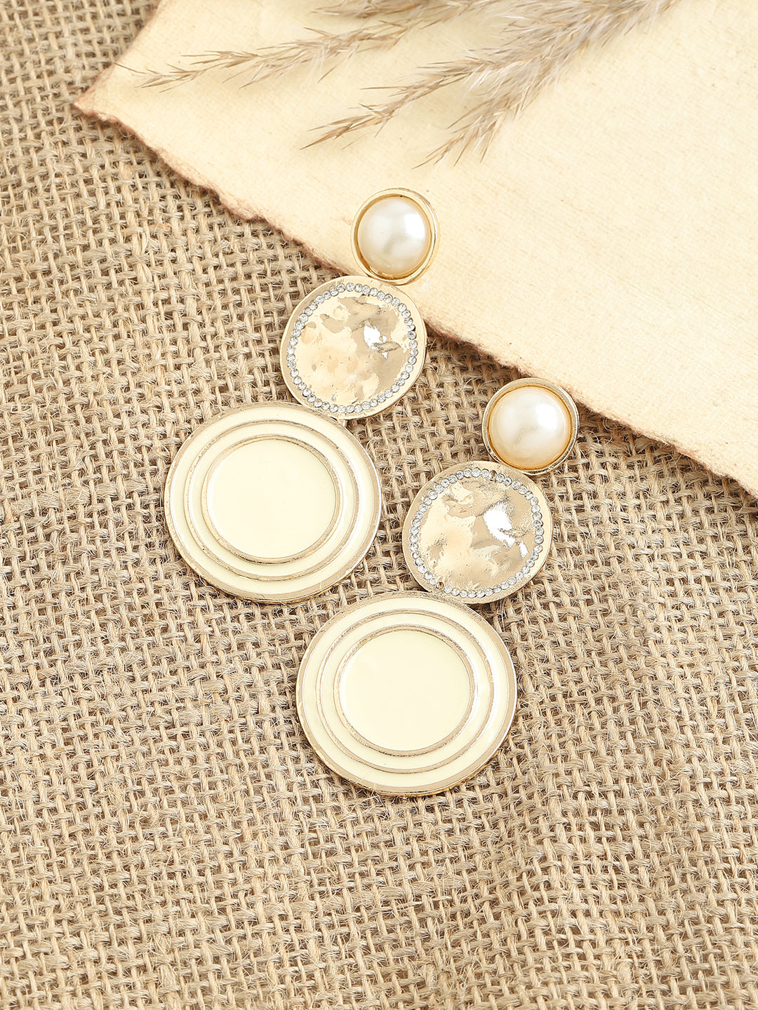 GOLD PLATED PARTY DESIGNER STONE DROP EARRING FOR WOMEN