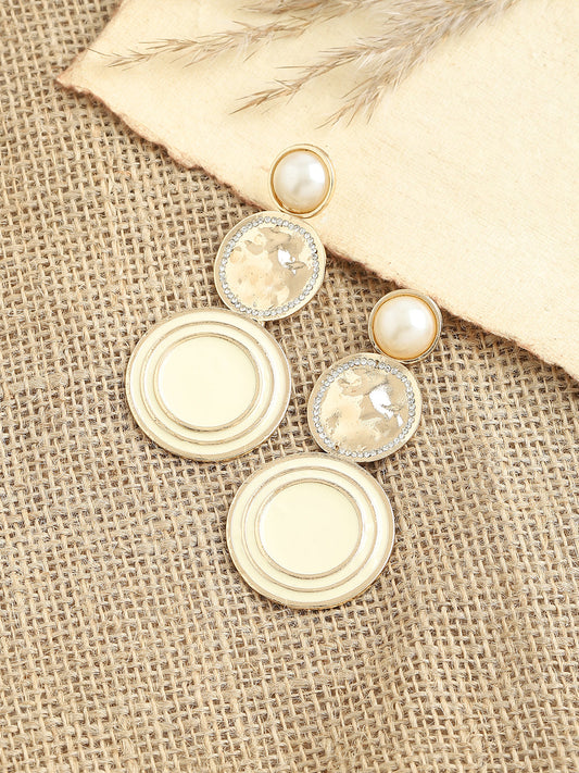 GOLD PLATED PARTY DESIGNER STONE DROP EARRING FOR WOMEN