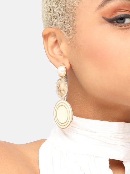 GOLD PLATED PARTY DESIGNER STONE DROP EARRING FOR WOMEN