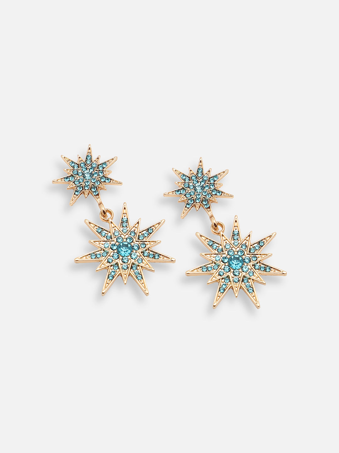 GOLD PLATED PARTY DESIGNER STONE DROP EARRING FOR WOMEN