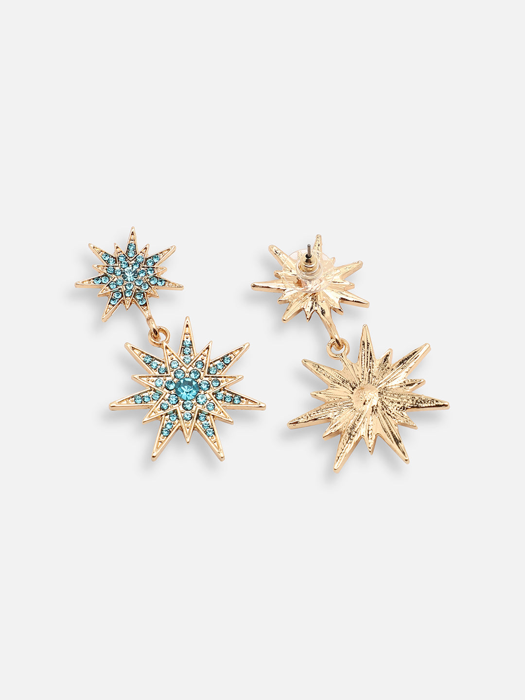 GOLD PLATED PARTY DESIGNER STONE DROP EARRING FOR WOMEN