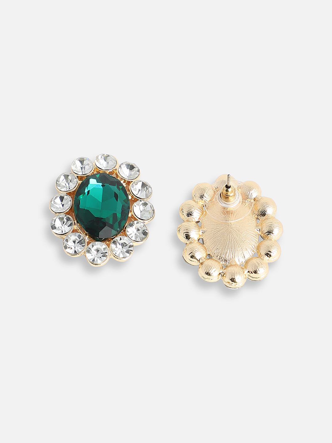GOLD PLATED PARTY DESIGNER STONE STUD FOR WOMEN