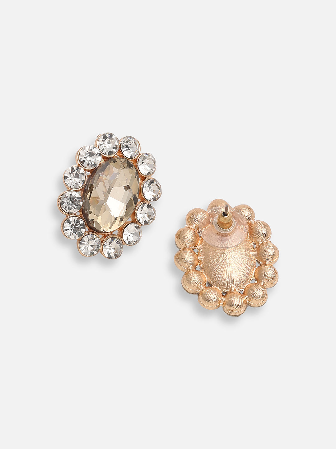 GOLD PLATED PARTY DESIGNER STONE STUD FOR WOMEN