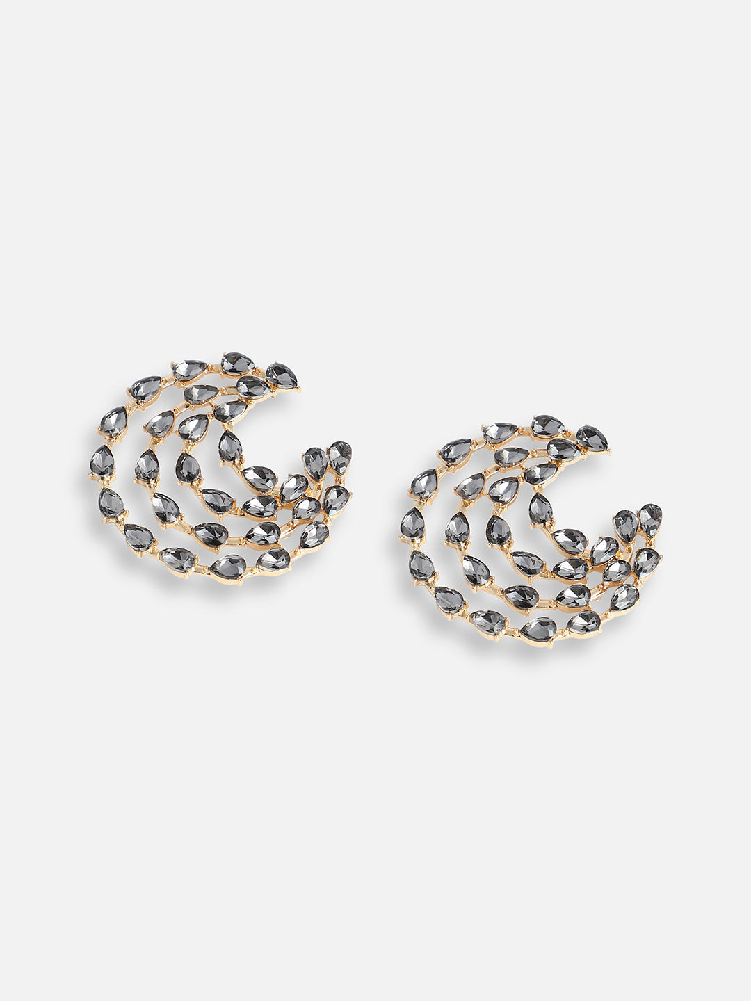 GOLD PLATED PARTY DESIGNER STONE STUD FOR WOMEN