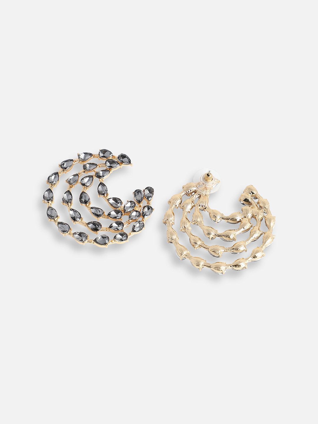 GOLD PLATED PARTY DESIGNER STONE STUD FOR WOMEN