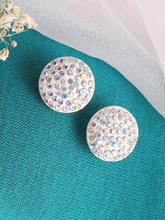 SILVER PLATED PARTY DESIGNER STONE STUD FOR WOMEN