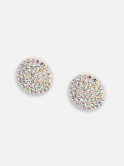 SILVER PLATED PARTY DESIGNER STONE STUD FOR WOMEN