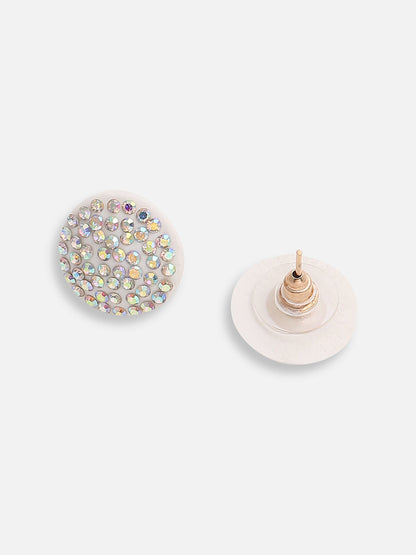 SILVER PLATED PARTY DESIGNER STONE STUD FOR WOMEN