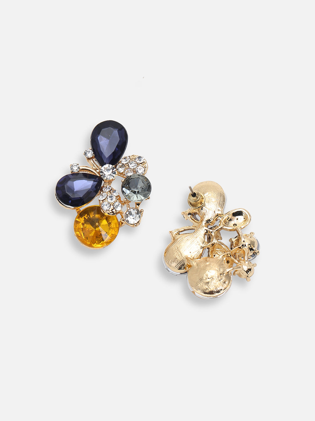 GOLD PLATED PARTY DESIGNER STONE HOOP EARRING FOR WOMEN