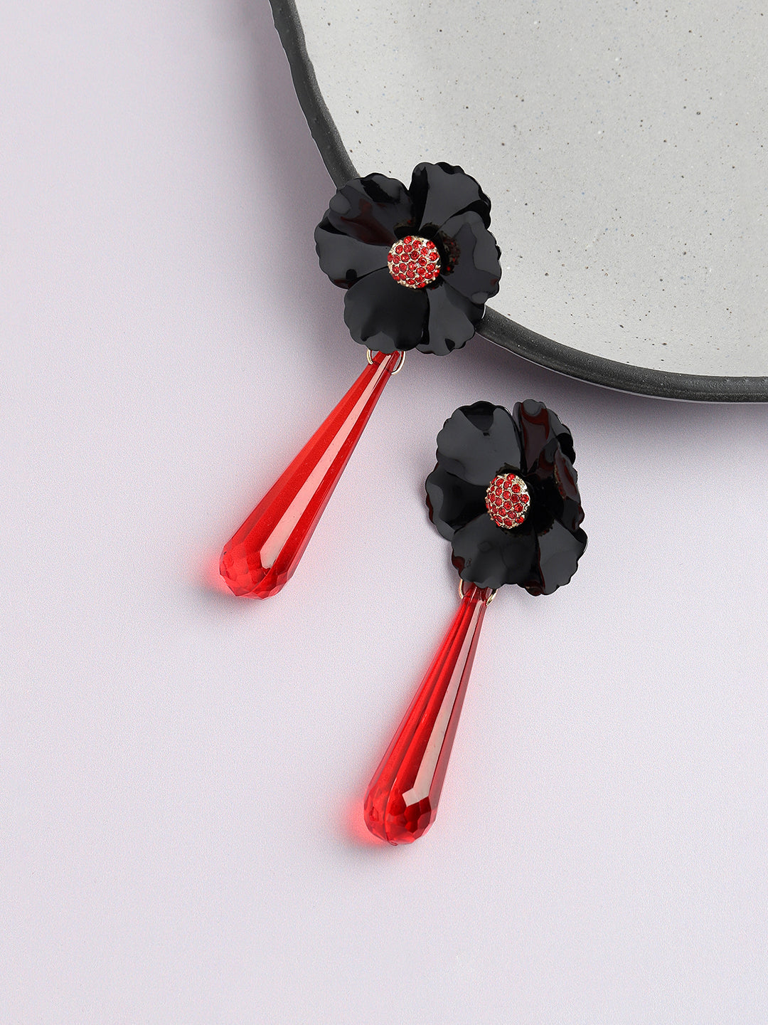 GOLD PLATED PARTY DESIGNER STONE DROP EARRING FOR WOMEN