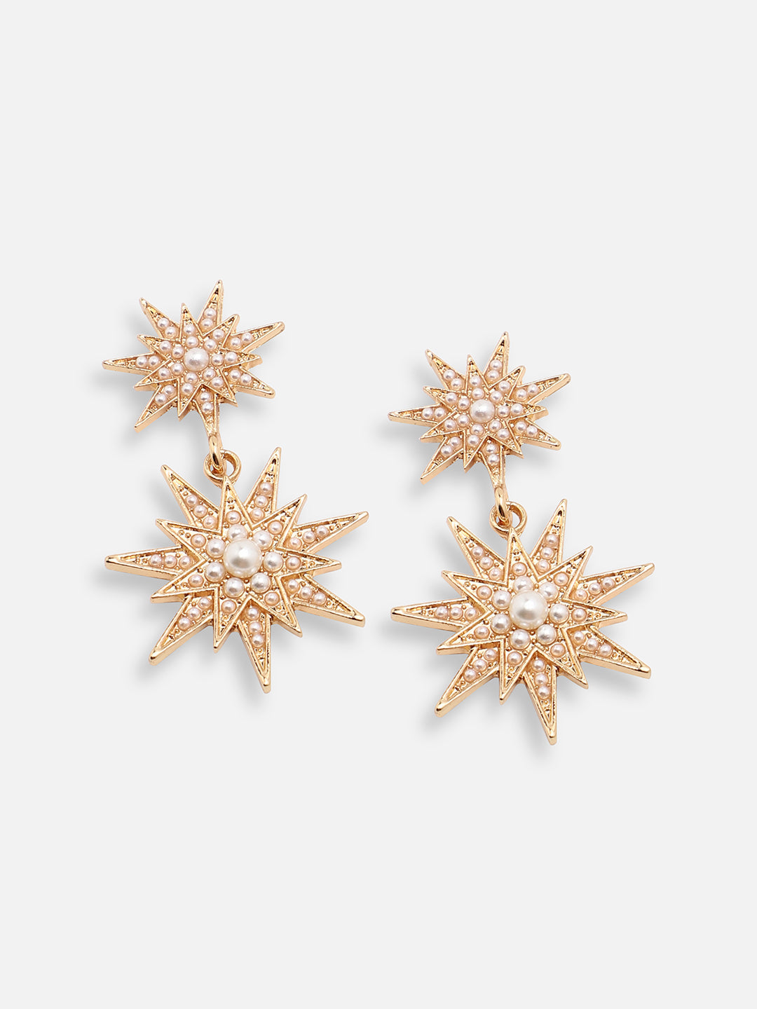 GOLD PLATED PARTY DESIGNER STONE DROP EARRING FOR WOMEN