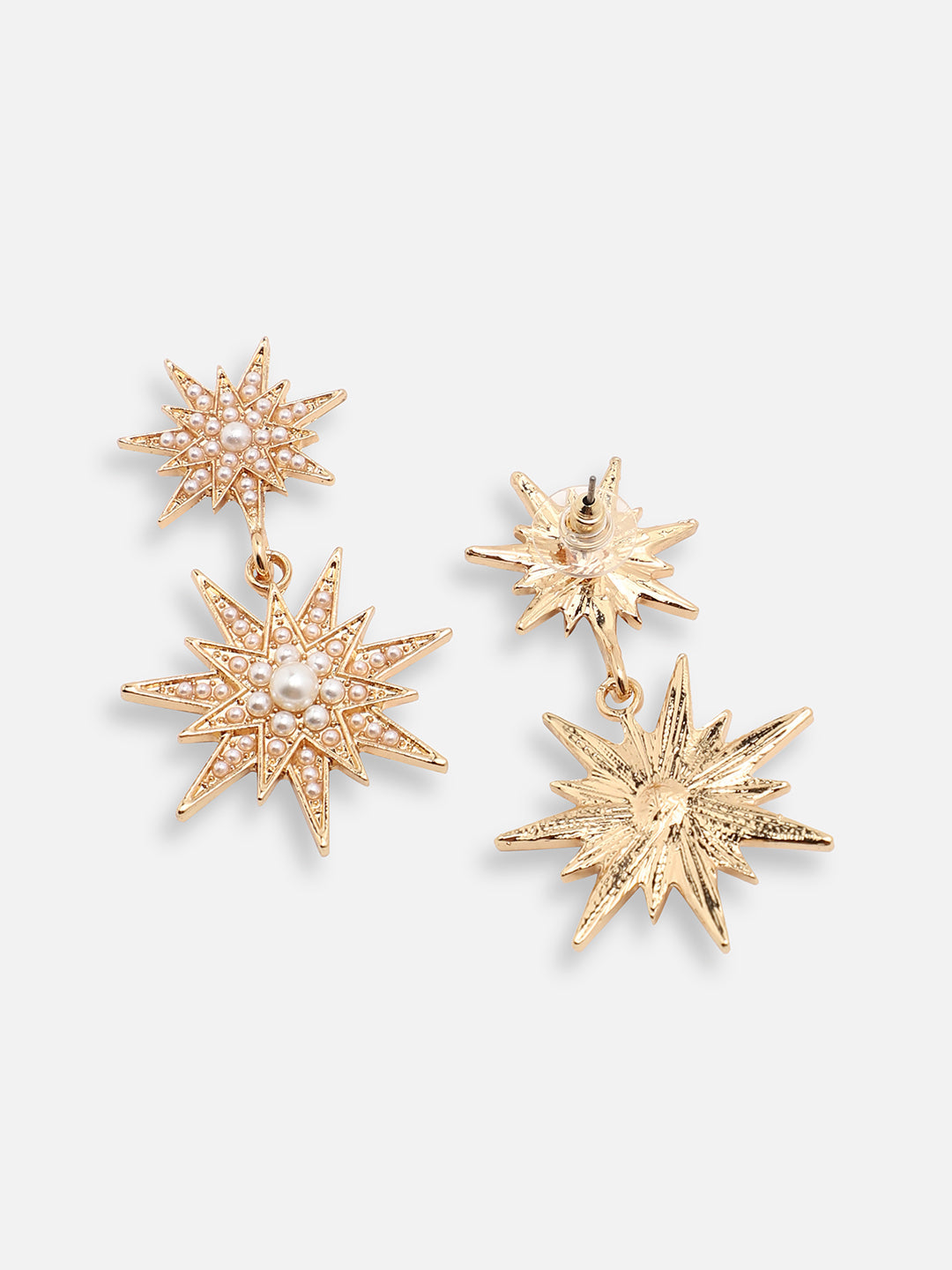 GOLD PLATED PARTY DESIGNER STONE DROP EARRING FOR WOMEN