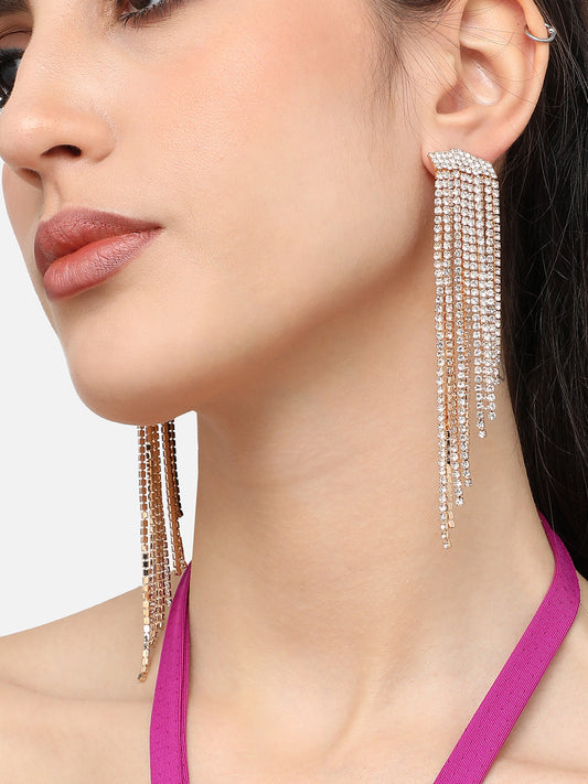 Silver Plated Designer Stone Party Drop Earring For Women