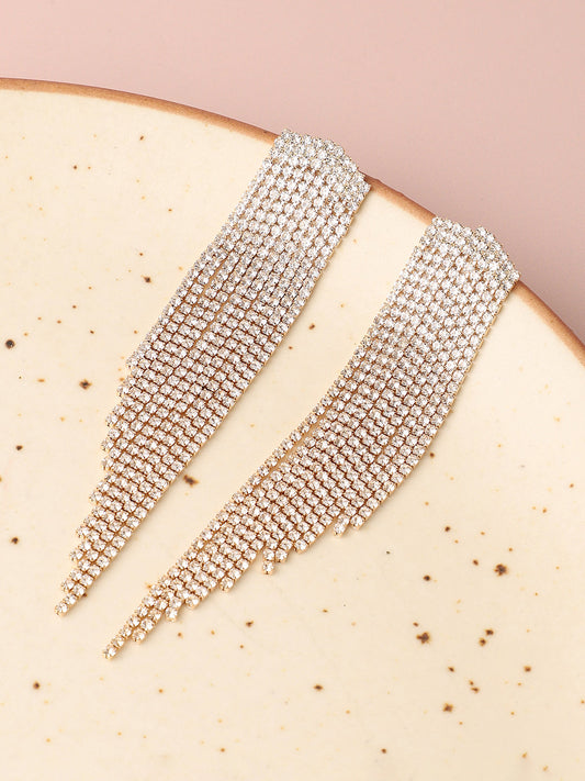 Silver Plated Designer Stone Party Drop Earring For Women