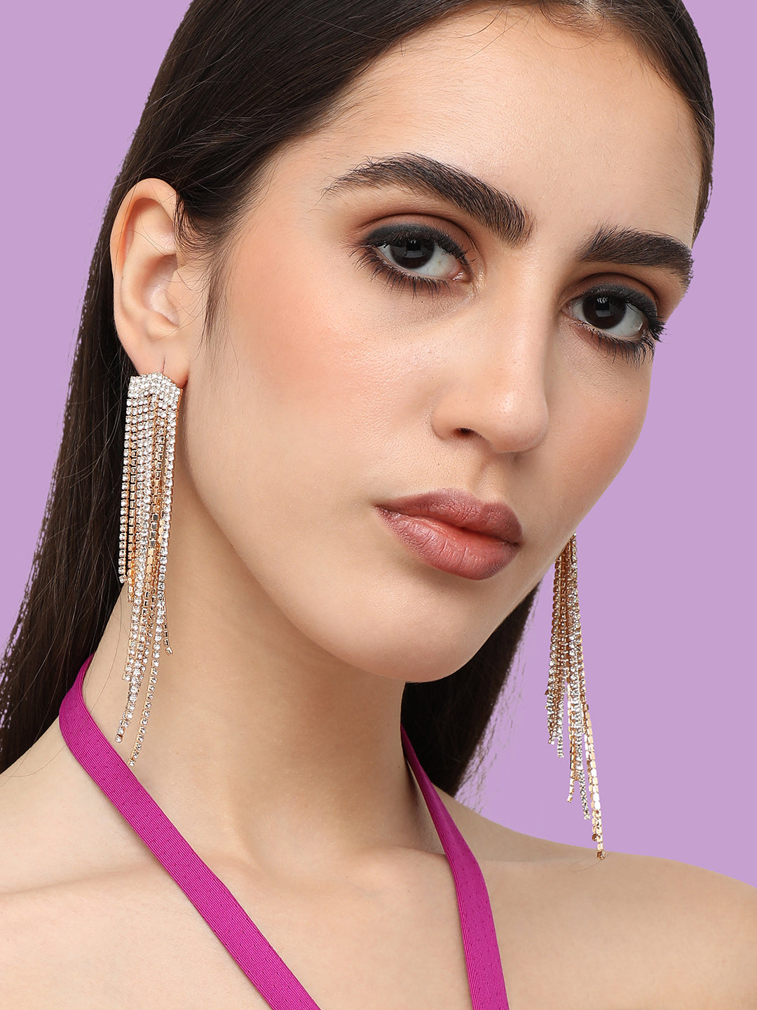 Silver Plated Designer Stone Party Drop Earring For Women