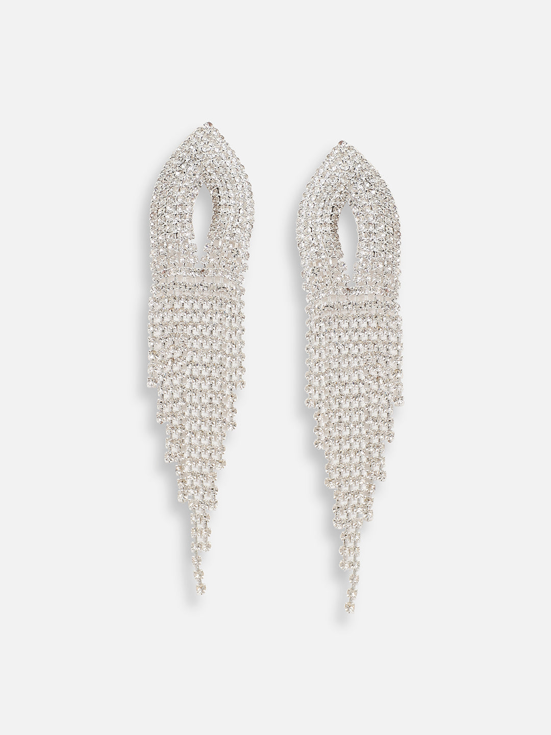 Silver Plated Designer Stone Party Drop Earring For Women