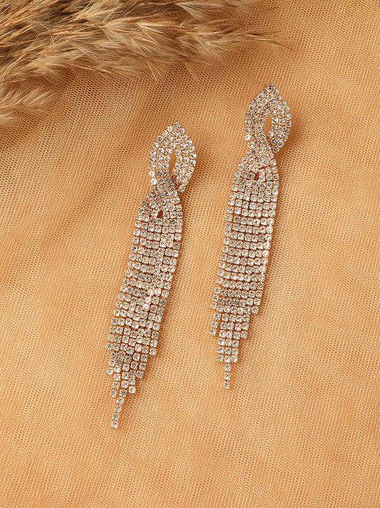Silver Plated Designer Stone Party Drop Earring For Women