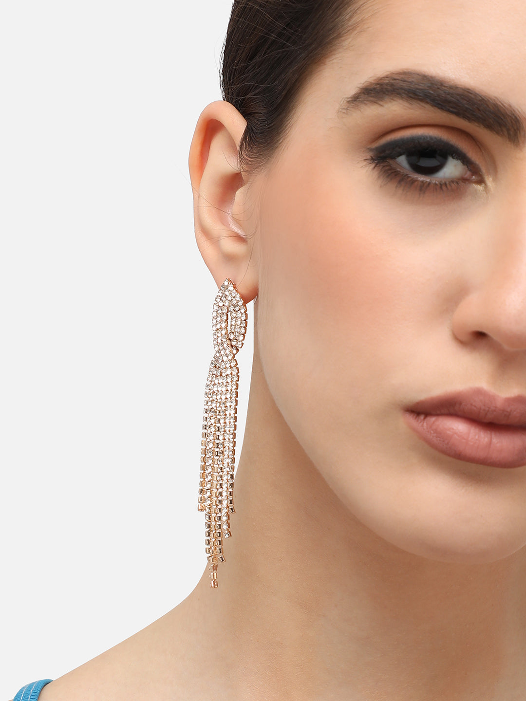Silver Plated Designer Stone Party Drop Earring For Women