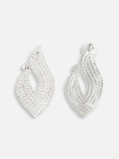 Silver Plated Designer Stone Party Stud For Women