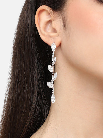 Silver Plated Designer Stone Party Drop Earring For Women