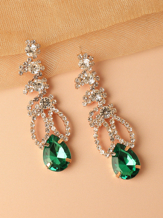 Gold Plated Designer Stone Party Drop Earring For Women