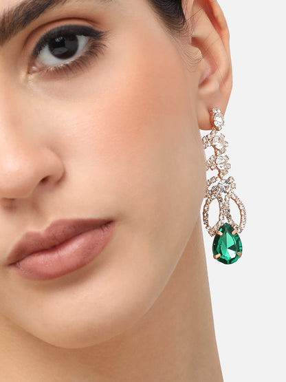 Gold Plated Designer Stone Party Drop Earring For Women