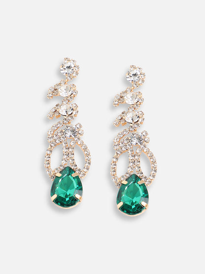 Gold Plated Designer Stone Party Drop Earring For Women