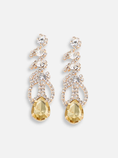 Gold Plated Designer Stone Party Drop Earring For Women