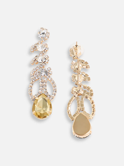 Gold Plated Designer Stone Party Drop Earring For Women