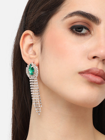 Gold Plated Designer Stone Party Drop Earring For Women