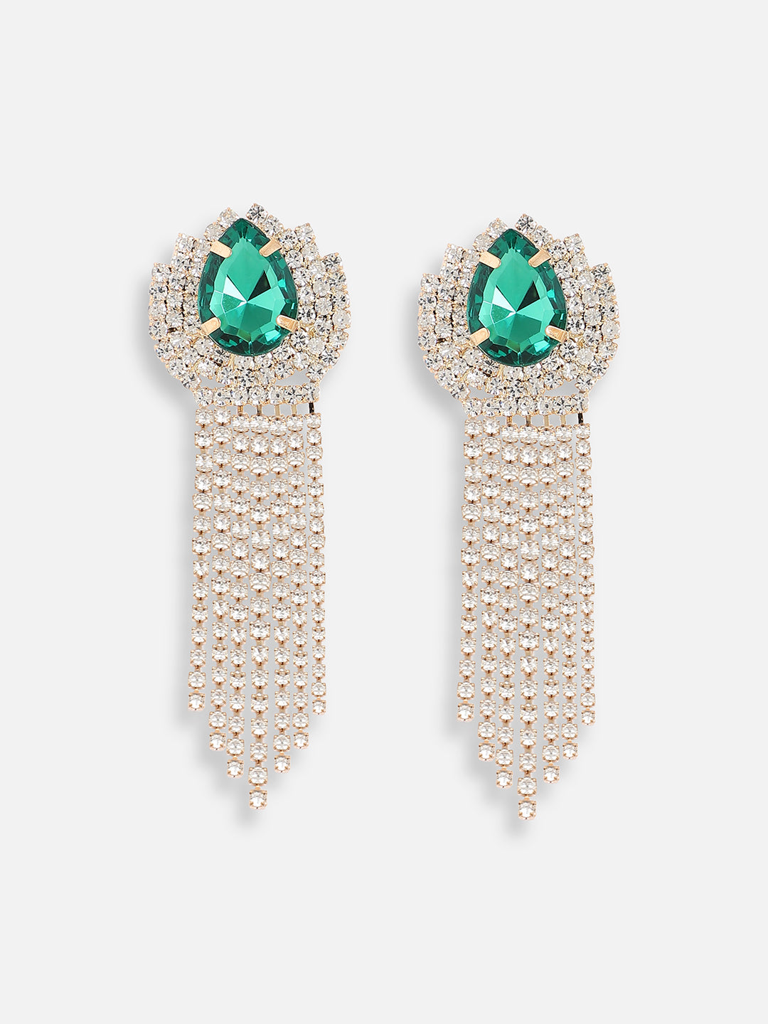 Gold Plated Designer Stone Party Drop Earring For Women